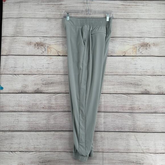 Athleta Brooklyn Textured Jogger Pants Womens 6 Striped Green Athleisure - Picture 4 of 12
